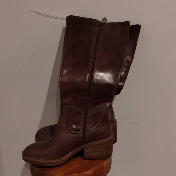 Leather Boots Brown Size 7 Vince Camuto Lia NWT - Picture 2 of 10